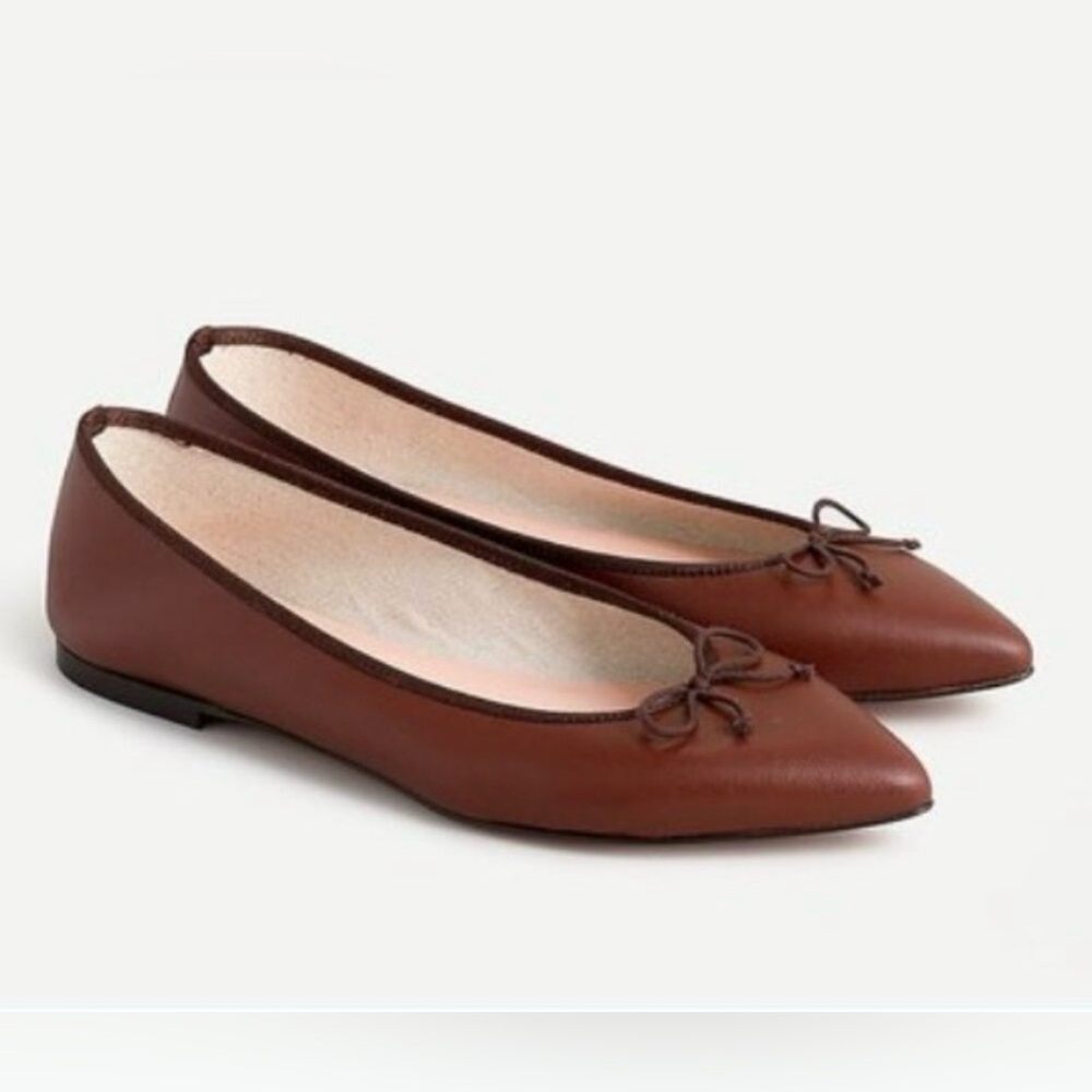 J. Crew Leather Ballet Flats - Chestnut